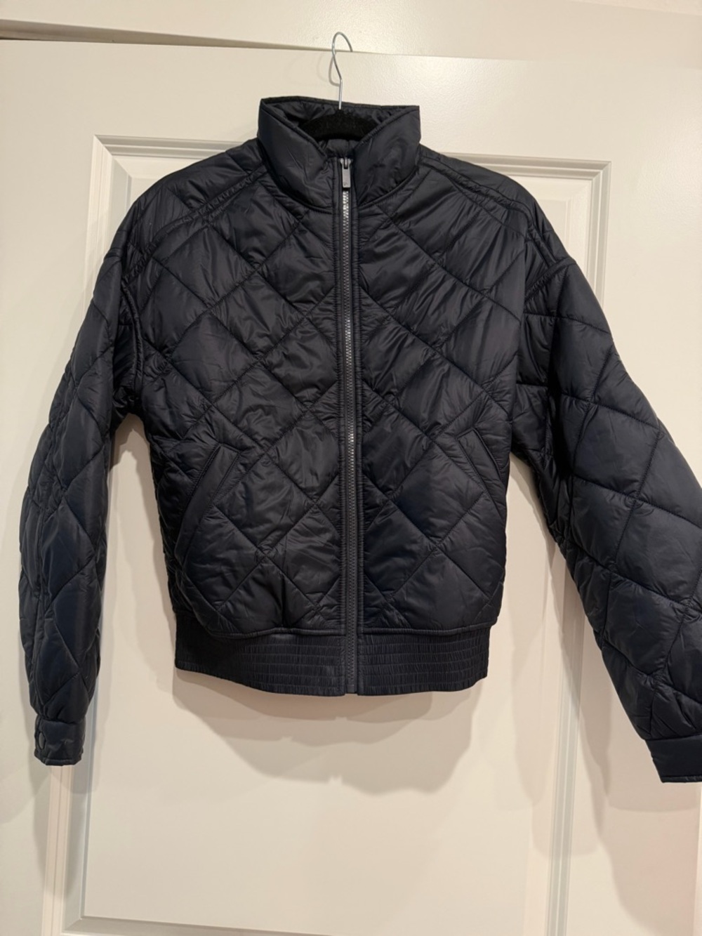 Quilted Black Bomber Jacket - Lightweight Puffer